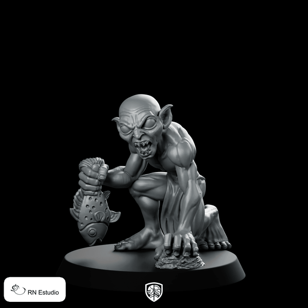 Squeez LOTR Dark Halfling Miniature Fishing Creepy RPG - RN Estudio - We Print Miniatures