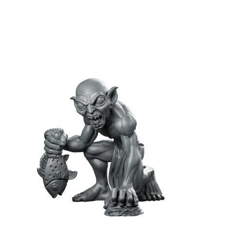 Squeez LOTR Dark Halfling Miniature Fishing Creepy RPG Miniature 360 Spin 01