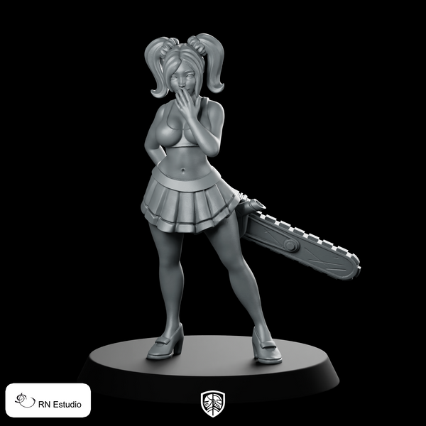 Star Player Beky Chainsaw Miniature Resin Fantasy RPG