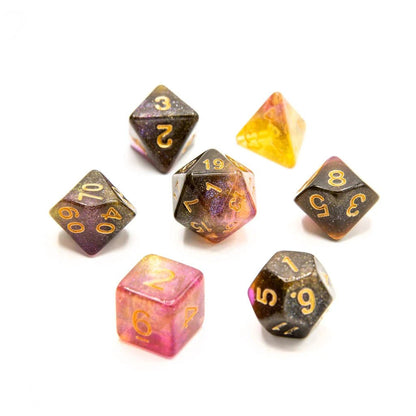 Starfall Dream | Acrylic Dice | 7 Piece Set - Tabletop Dominion - We Print Miniatures