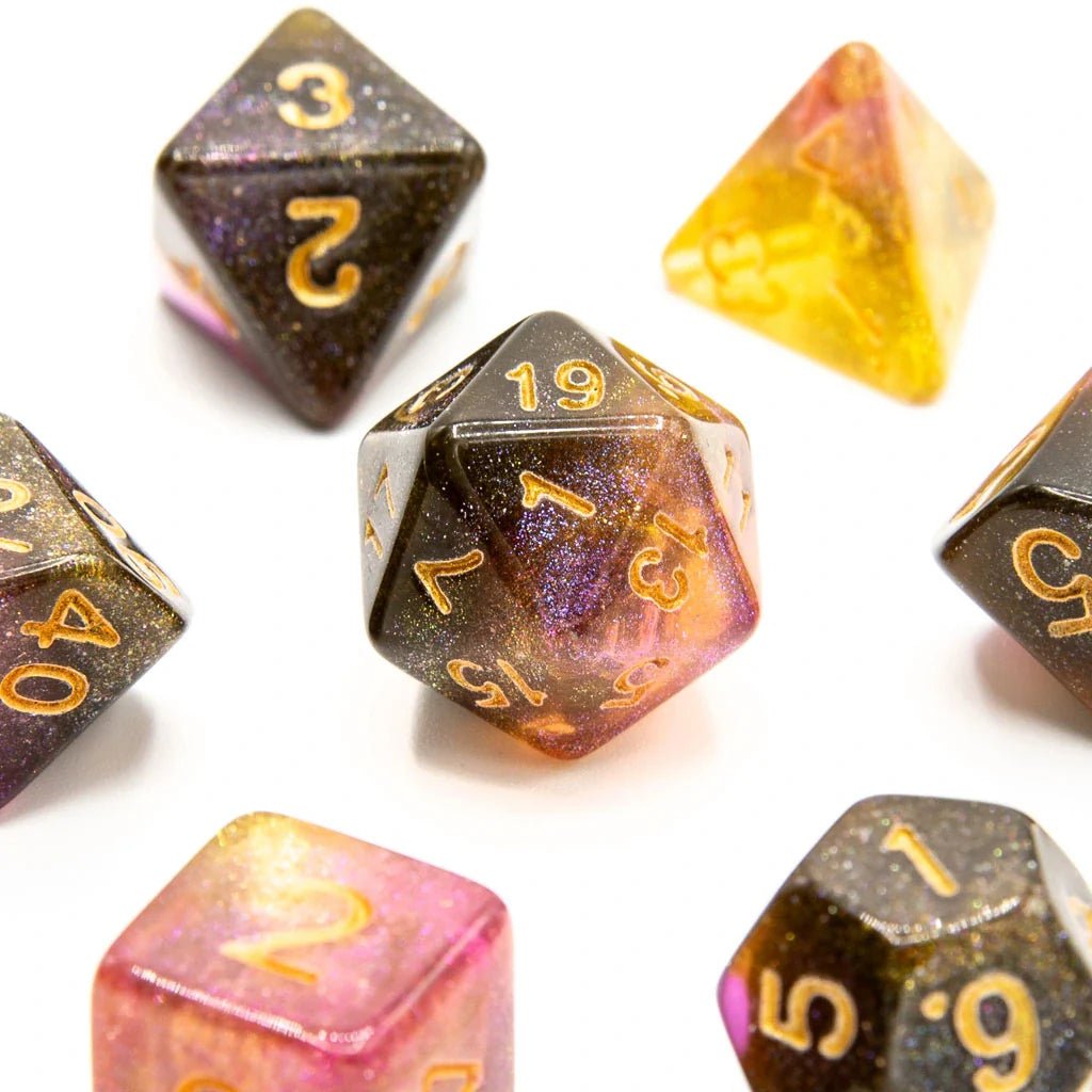 Starfall Dream | Acrylic Dice | 7 Piece Set - Tabletop Dominion - We Print Miniatures