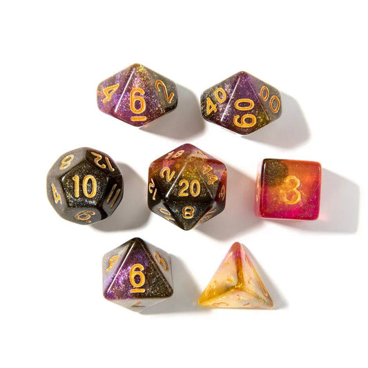 Starfall Dream | Acrylic Dice | 7 Piece Set - Tabletop Dominion - We Print Miniatures