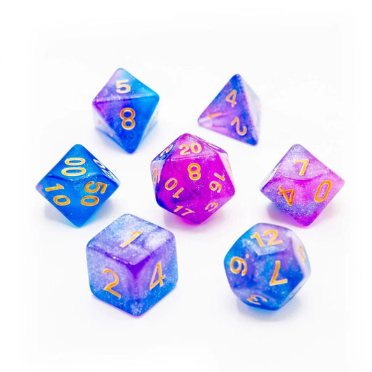 Starlit Ocean | Acrylic Dice | 7 Piece Set - Tabletop Dominion - We Print Miniatures