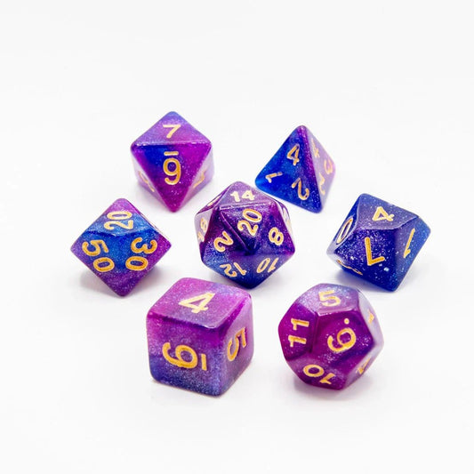 Stellar Twilight | Acrylic Dice | 7 Piece Set - Tabletop Dominion - We Print Miniatures