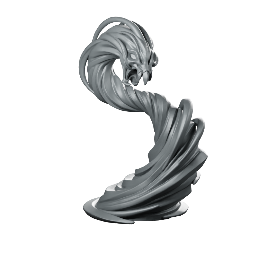 Storm Viper Miniature Lightning Serpent Venomous Monster Tabletop Miniature 360 Spin 01