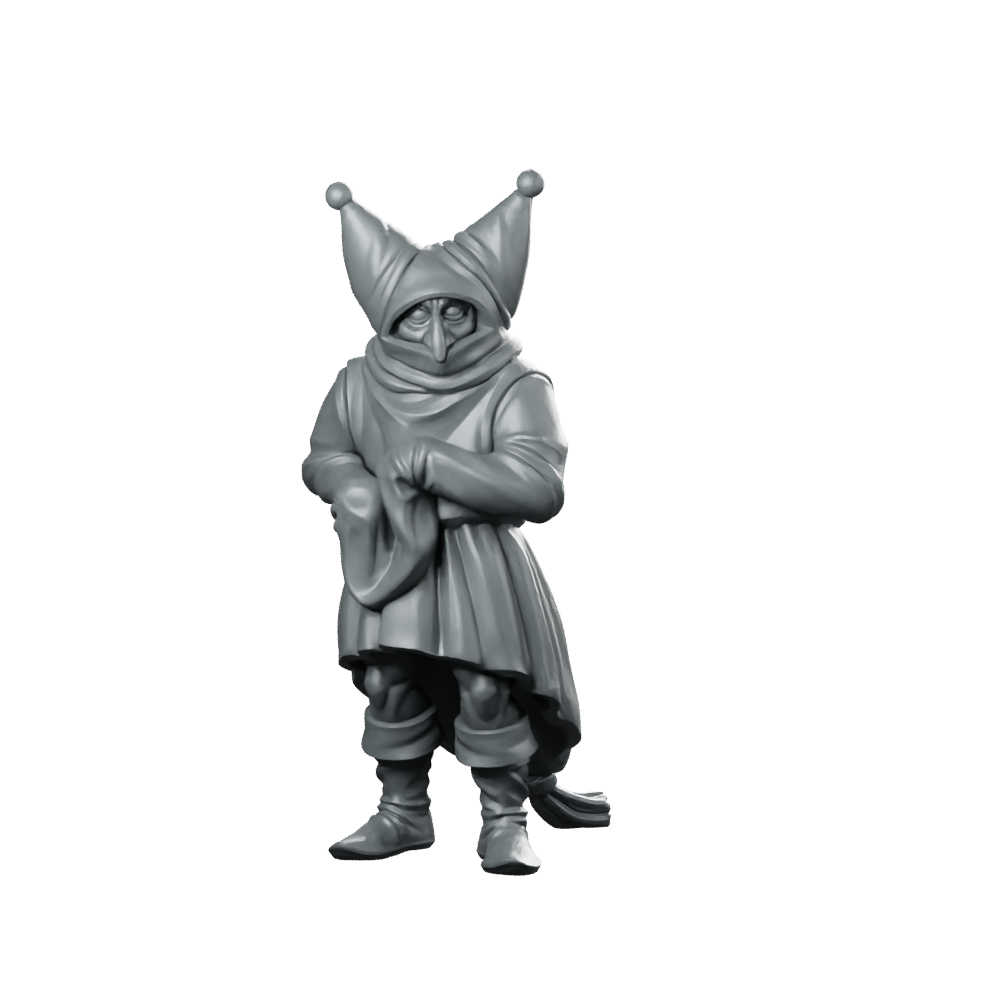 Strange Figure Fantasy Miniature Mysterious Cloaked NPC Miniature 360 Spin 01