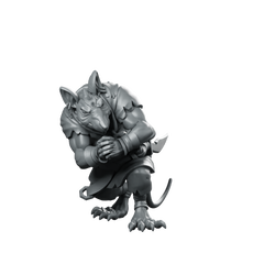 Street Brawler Rat Miniature Sewer Ratfolk Fighter Miniature 360 Spin 01