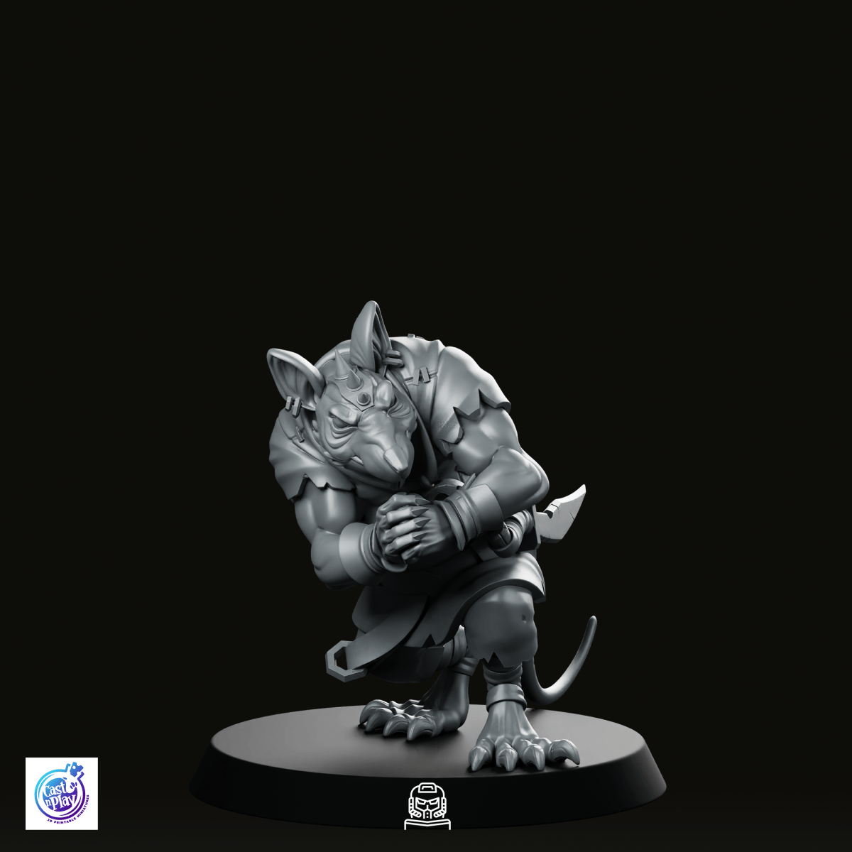 Street Brawler Rat Miniature - CastNPlay - We Print Miniatures