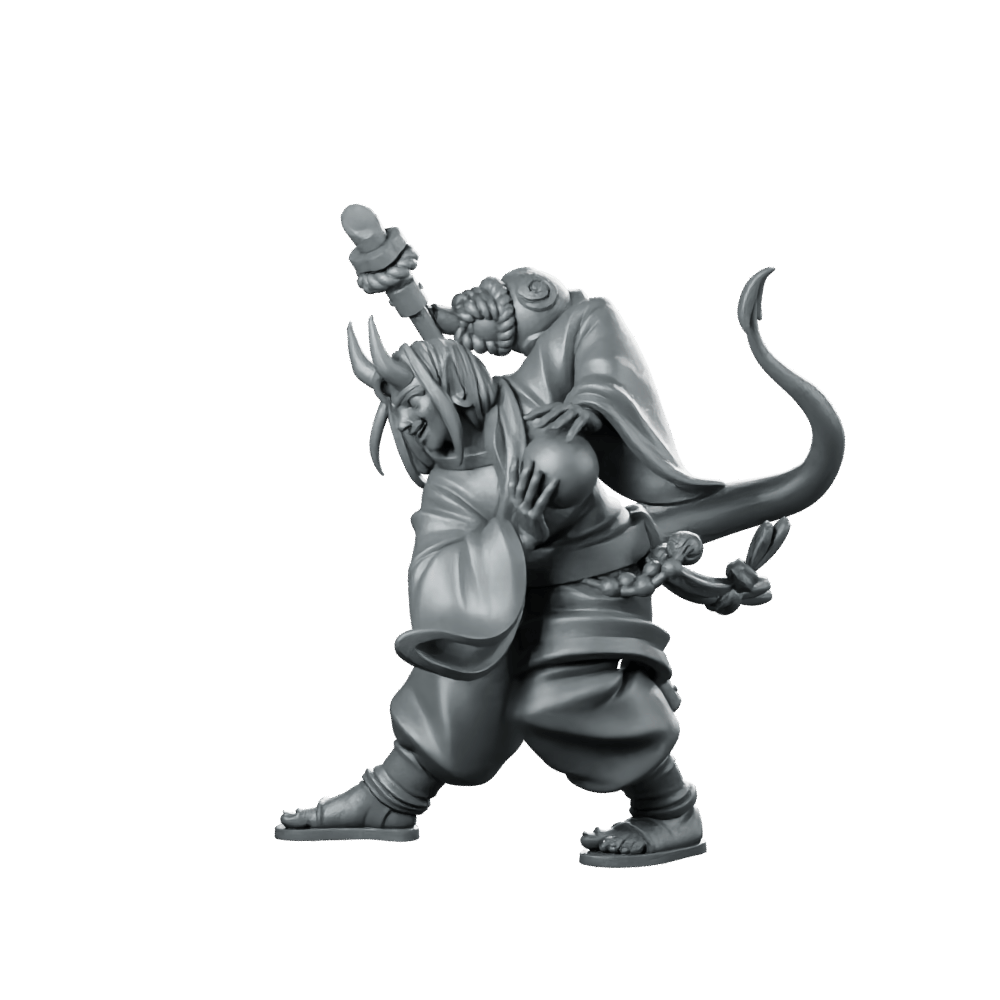 StrikeMonk Jin Miniature Fantasy Horned Cursed Monk - CastNPlay - We Print Miniatures