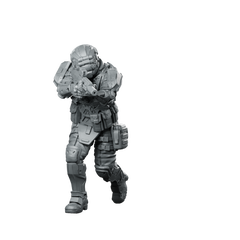 Striker Cyberpunk Miniature Tactical Trooper Rifleman Sci-Fi Miniature 360 Spin 01