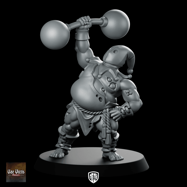 Strongman Circus Miniature Jester Weightlifter NPC Fantasy - Vae Victis - We Print Miniatures