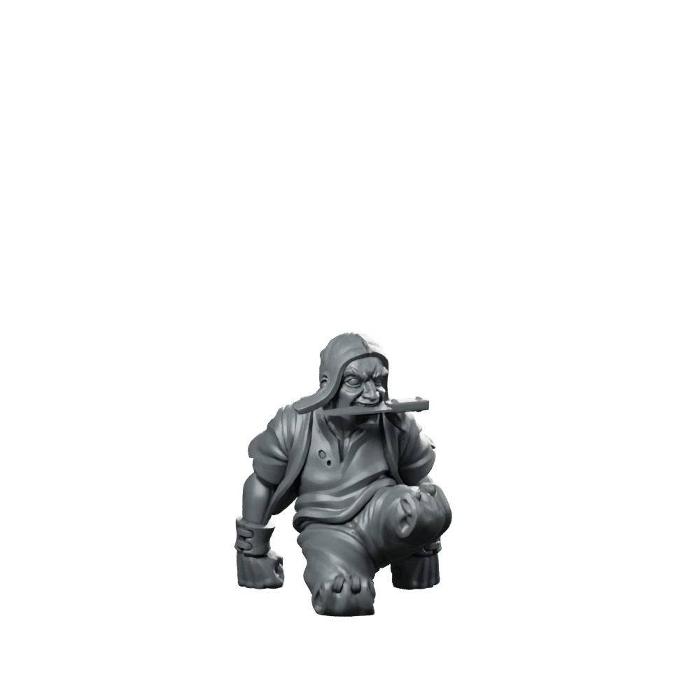 Stumpy Fantasy Miniature Sneaky Crouching Halfling NPC Miniature 360 Spin 01