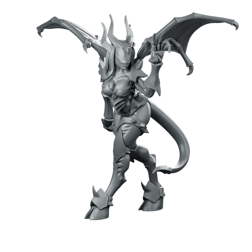Succubus Enchantress Miniature Winged Demon Spellcaster - CastNPlay - We Print Miniatures