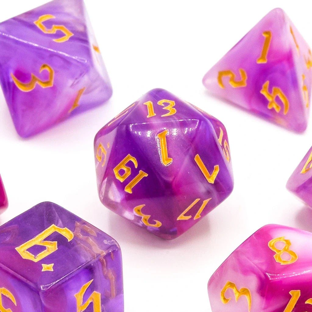 Sugarplum Swirl | Acrylic Dice | 7 Piece Set - Tabletop Dominion - We Print Miniatures