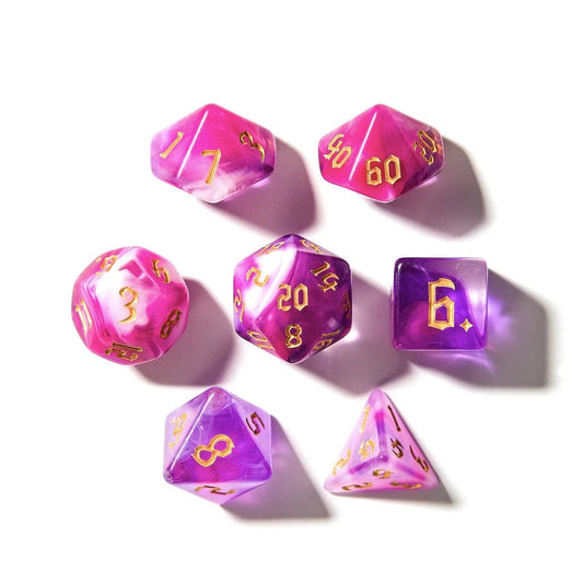 Sugarplum Swirl | Acrylic Dice | 7 Piece Set - Tabletop Dominion - We Print Miniatures