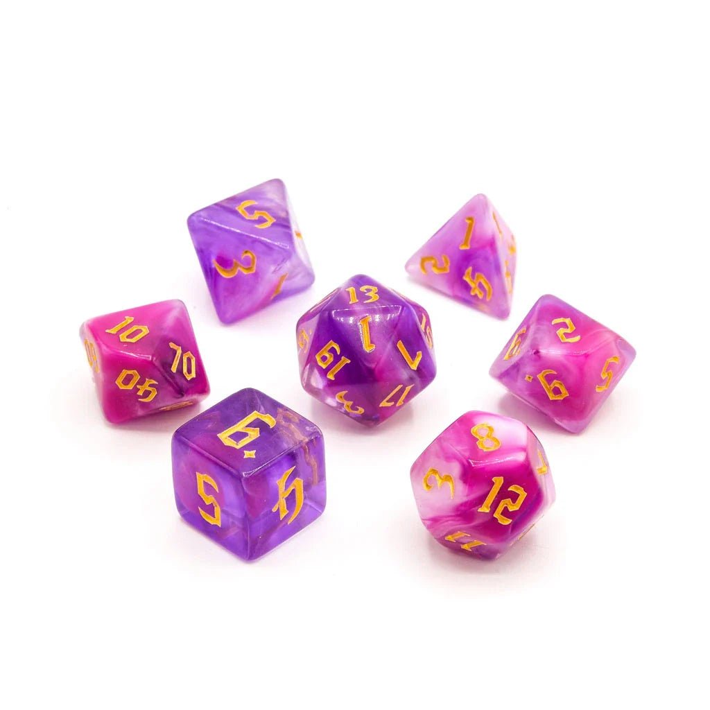 Sugarplum Swirl | Acrylic Dice | 7 Piece Set - Tabletop Dominion - We Print Miniatures