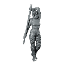 Suki 01 Cyberpunk Miniature Katana Martial Artist Operative Miniature 360 Spin 01