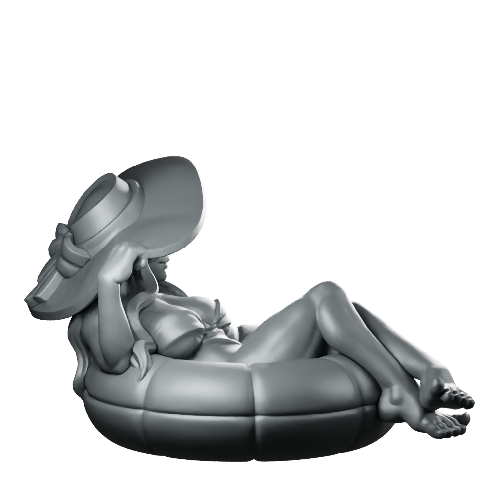 Summer Bae Clothed 32 Fantasy Miniature Poolside NPC Miniature 360 Spin 01