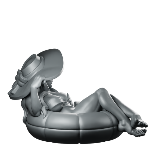 Summer Bae Clothed 32 Fantasy Miniature Poolside NPC Miniature 360 Spin 01