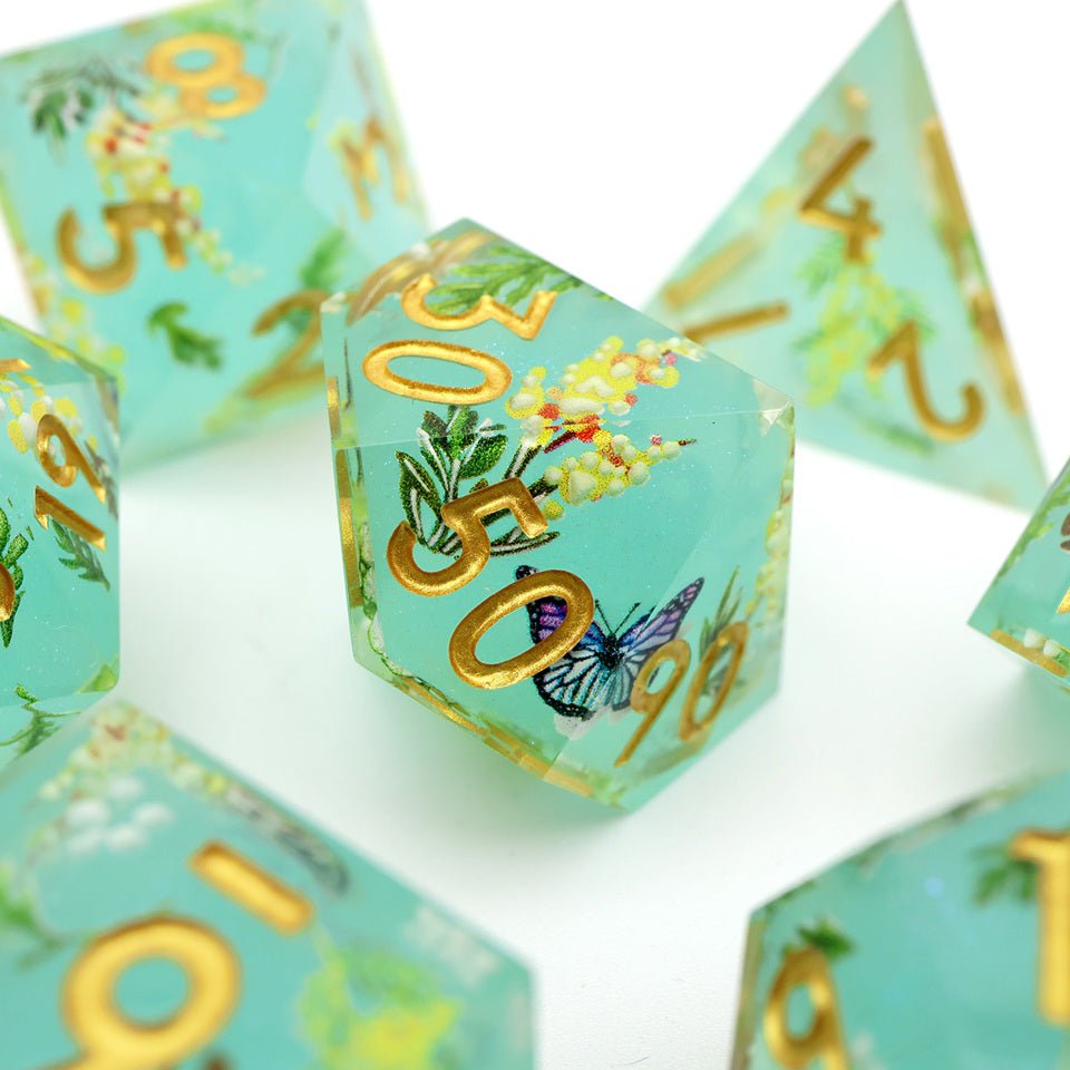 Summer Court | Art Core Dice| 7 Piece Set - Tabletop Dominion - We Print Miniatures