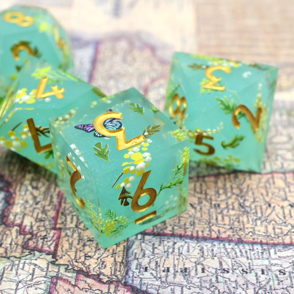 Summer Court | Art Core Dice| 7 Piece Set - Tabletop Dominion - We Print Miniatures