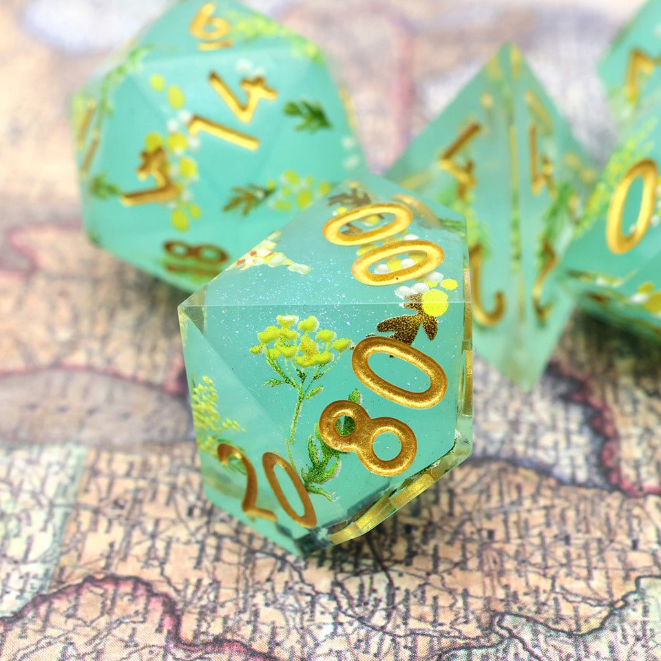 Summer Court | Art Core Dice| 7 Piece Set - Tabletop Dominion - We Print Miniatures