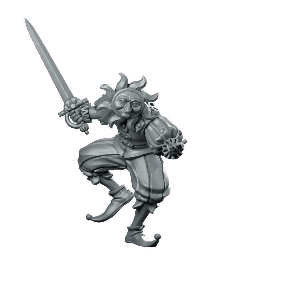 Trench Soldier Sunbearer Fantasy Miniature Radiant Jester Swordsman - Vae Victis - We Print Miniatures