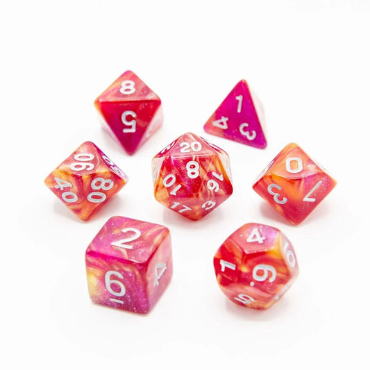 Sunset Candy | Acrylic Dice | 7 Piece Set - Tabletop Dominion - We Print Miniatures