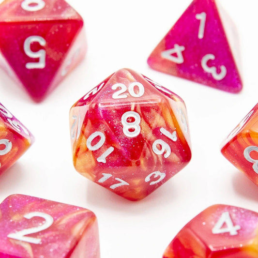 Sunset Candy | Acrylic Dice | 7 Piece Set - Tabletop Dominion - We Print Miniatures