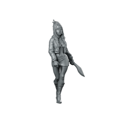 Survivor2 Miniature Survivor Woman Machete Braided Hair Miniature 360 Spin 01