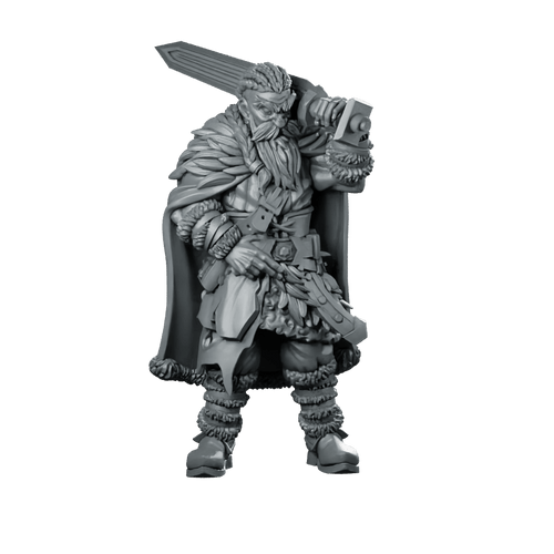 Sword Man Viking Miniature Grizzled Warrior Oversized - CastNPlay - We Print Miniatures