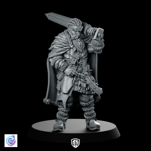 Sword Man Viking Miniature Grizzled Warrior Oversized