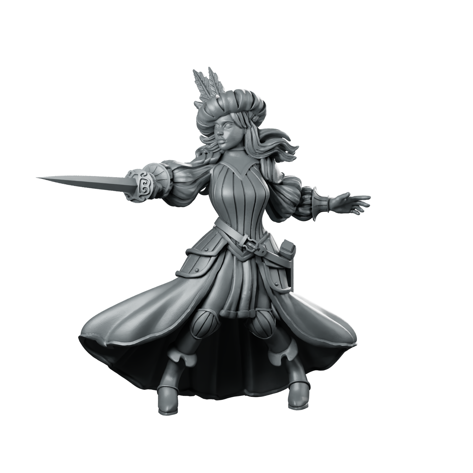 Swordgirl 1 Miniature Duelist Corsair Miniature 360 Spin 01