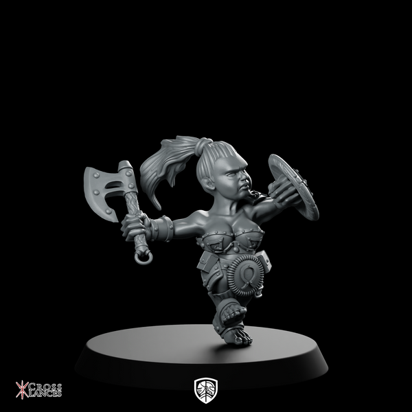 Swordgirl 3 Miniature Duelist Swordswoman Buckler