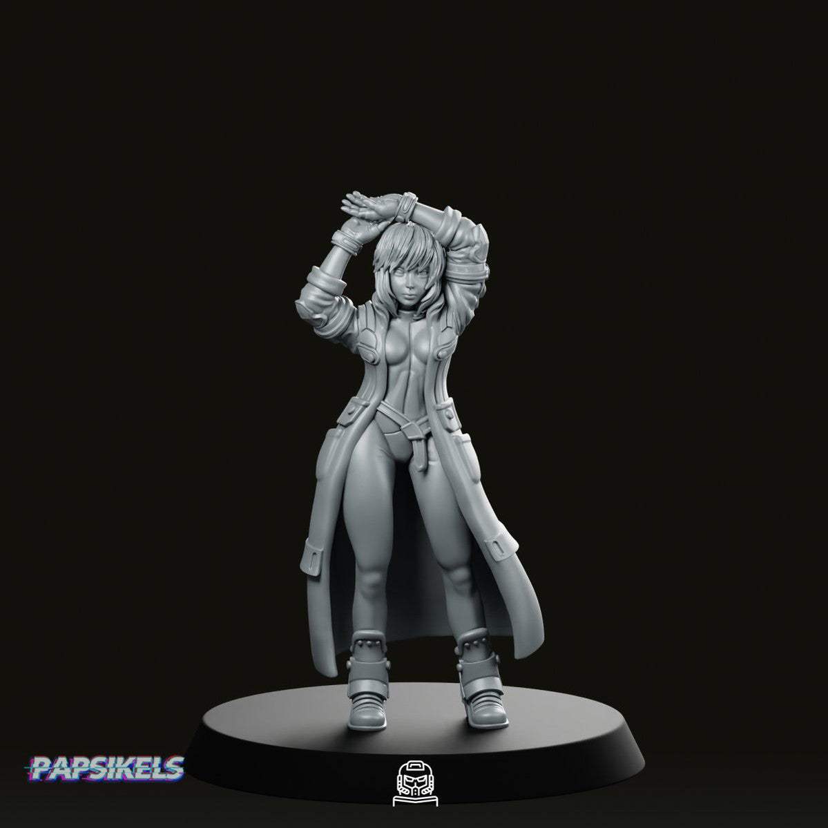 Synthetic Augmented Cybernetic Human Kusanagi Miniature - Papsikels Miniatures - We Print Miniatures