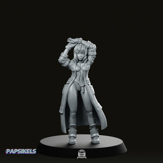 Synthetic Augmented Cybernetic Human Kusanagi Miniature - Papsikels Miniatures - We Print Miniatures