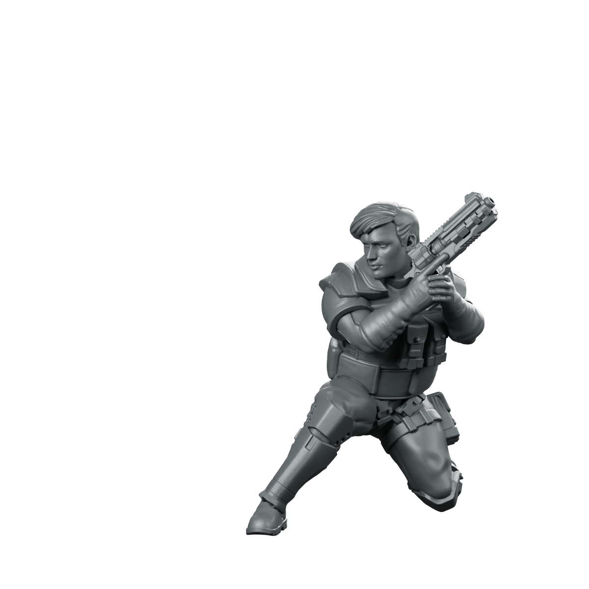 Tagawa V2 Sci Fi Soldier Kneeling Rifleman Miniature 360 Spin 01