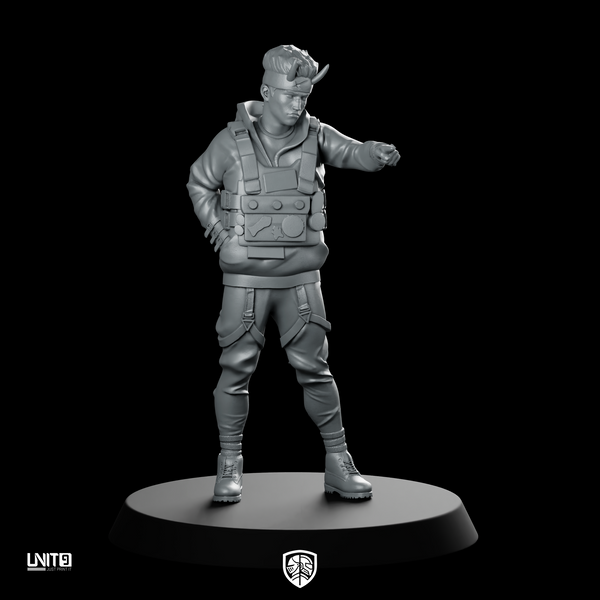 Taiga Cyberpunk Miniature Troop Commander Radio Operator