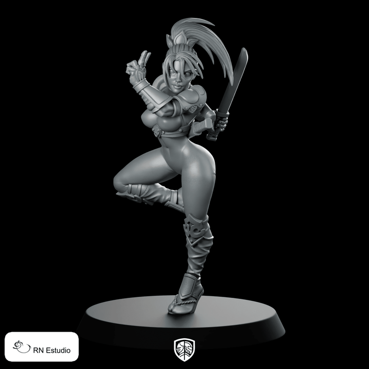 Taki Assassin Miniature Anime Swordfighter Dynamic Pose