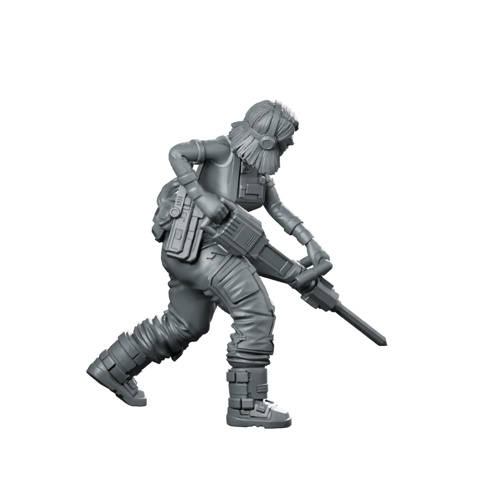 Tammy Tex Rogers 01 Cyberpunk Miniature Female Operative Miniature 360 Spin 01