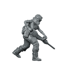 Tammy Tex Rogers 01 Cyberpunk Miniature Female Operative Miniature 360 Spin 01