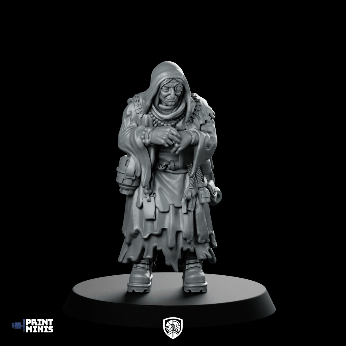 Tea Merchant Miniature Hooded Apothecary Monocle - Print Minis - We Print Miniatures