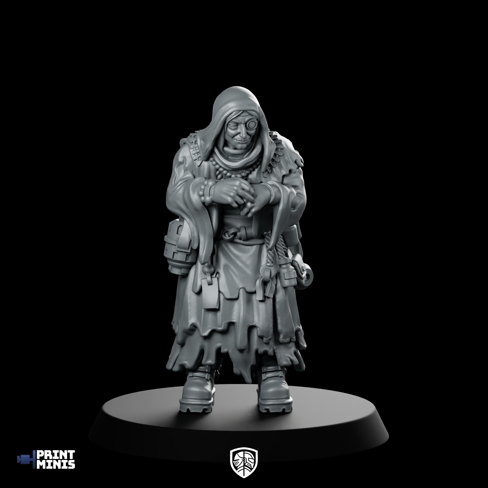 Tea Merchant Sitting Miniature Hag Crone Beggar