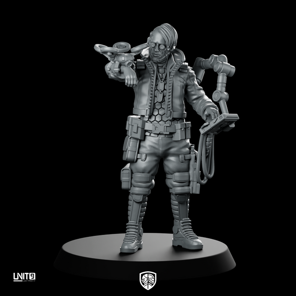 Techno Jack 02 Cyberpunk Miniature Inventor Engineer