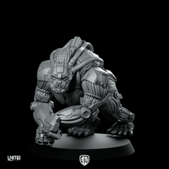 TekKnuck Pose 1 Cyberpunk Miniature Cyborg Ape Brawler - Unit9 - We Print Miniatures