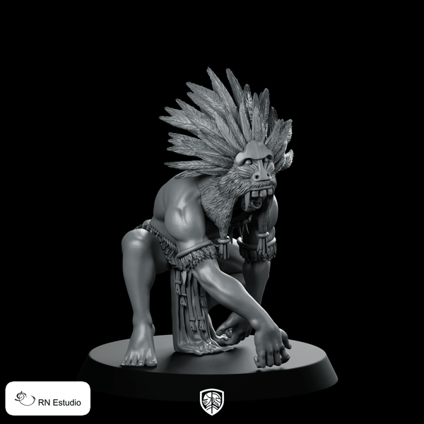 Thabiso Dlamini Indian Miniature Warrior Tracker Headdress - RN Estudio - We Print Miniatures