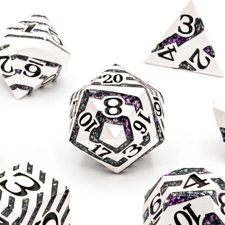 The Alchemist | Matt Silver | Metal Dice Set - Tabletop Dominion - We Print Miniatures