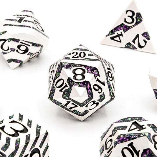 The Alchemist | Matt Silver | Metal Dice Set - Tabletop Dominion - We Print Miniatures