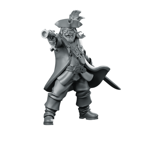 The Captain Miniature Pirate Captain - CastNPlay - We Print Miniatures
