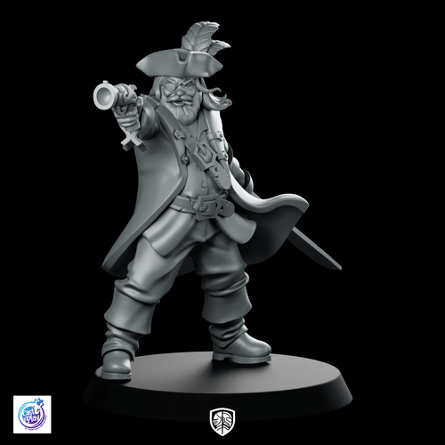 The Captain Miniature Pirate Captain - CastNPlay - We Print Miniatures